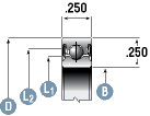 Type C Radial Contact Bearing Cross-section