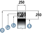 Type X Four-point Contact Bearing Cross-section