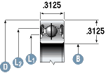 Type C Radial Contact Bearing Cross-section