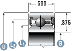 Type C Radial Contact Bearing Cross-section