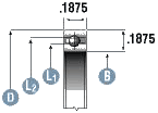 Type C Radial Contact Bearing Cross-section