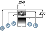 Type A Angular Contact Bearing Cross-section