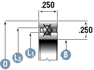 Type X Four-point Contact Bearing Cross-section