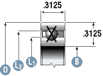 Type X Four-point Contact Bearing Cross-section