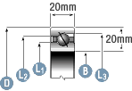 Type A Angular Contact Bearing Cross-section