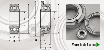 Inch Series Radial Shielded Flanged Unflanged Miniature with extended inner ring